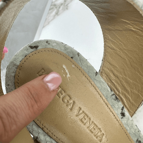 Bottega Veneta Snake Embossed Leather Platform Heels Tower Square Toe Pumps Sz40 - Picture 13 of 15